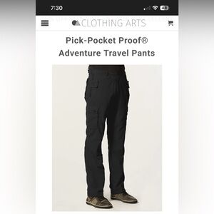 Pick-Pocket Proof® Adventure Travel Cargo Pants - Black - Men